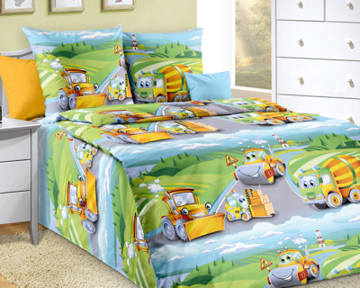 Постельное белье Дорожный патруль 1 Перкаль мультиколор
